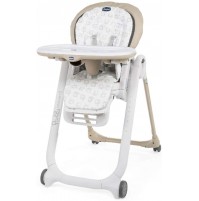 Chicco Polly Progres5 Seggiolone Pappa Regolabile per Bambini 0 Mesi - 3 Anni (15 kg), Trasformabile in Rialzo Sedia Bambini, Reclinabile a Sdraietta, con 4 Ruote e Chiusura Compatta - Beige